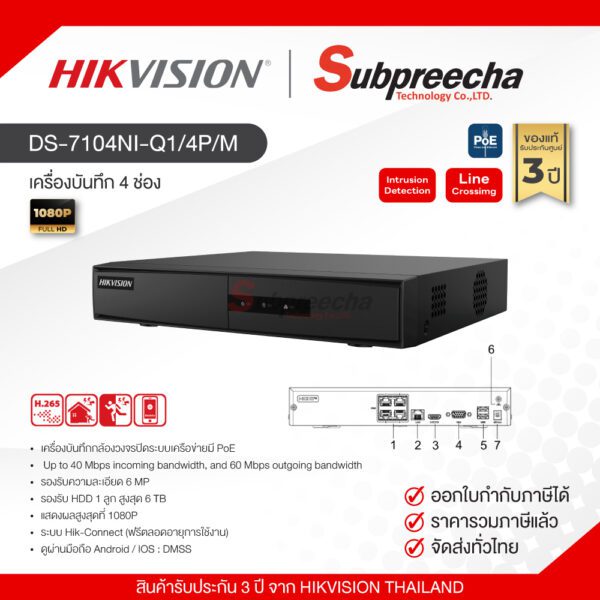 DS-7104NI-Q1/4P/M /NVR 4 ch (PoE 4 ch)