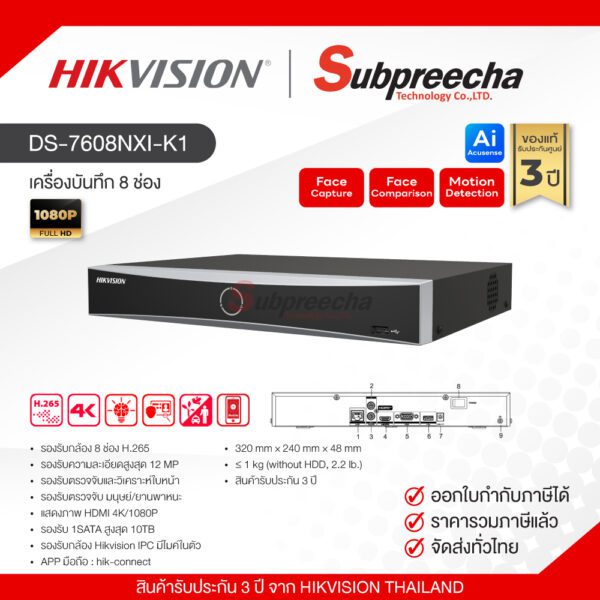 DS7608NXIK11114 ทรัพย์ปรีชา เทคโนโลยี