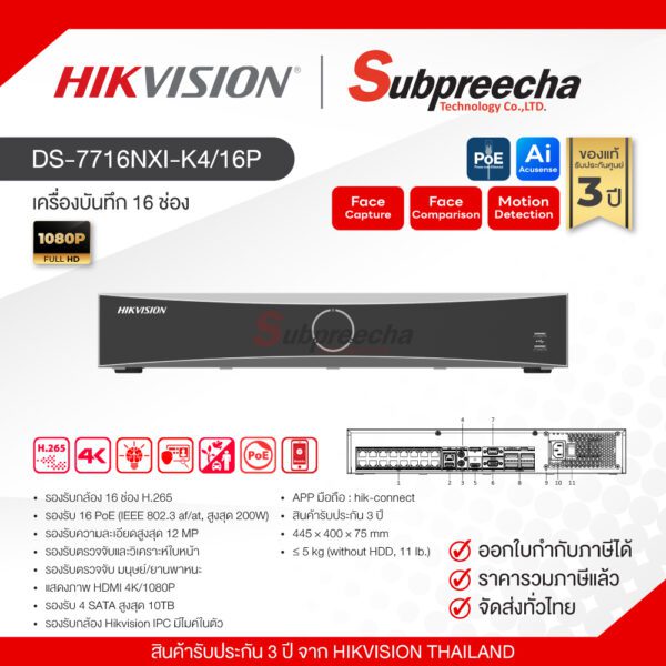 DS7716NXIK416P1256 ทรัพย์ปรีชา เทคโนโลยี